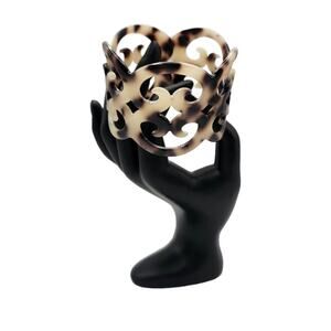 Vintage Chunky Faux Tortoise Shell Lucite Cuff Bracelet